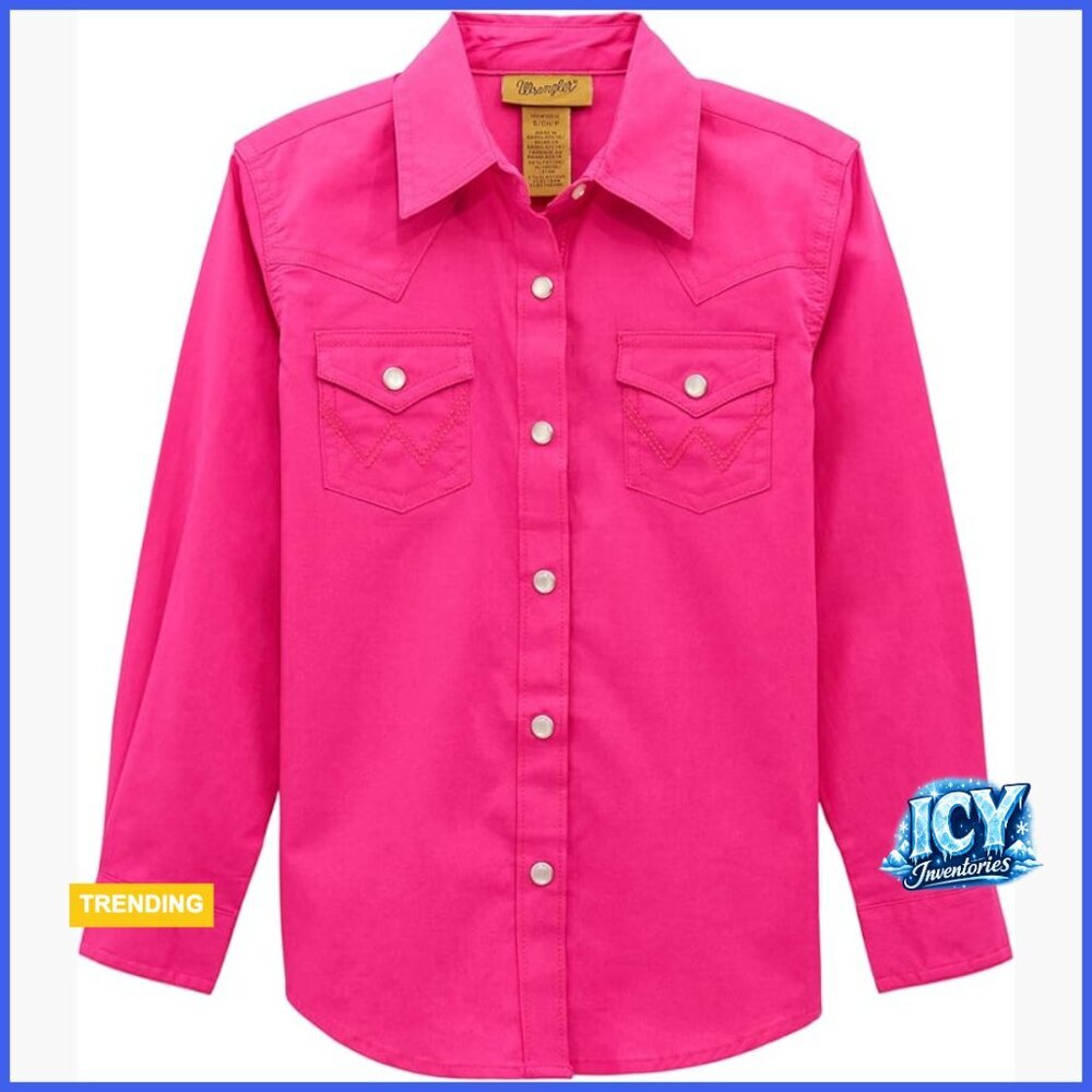 Long Sleeve Western Snap Shirt with Wrangler W Embroidery